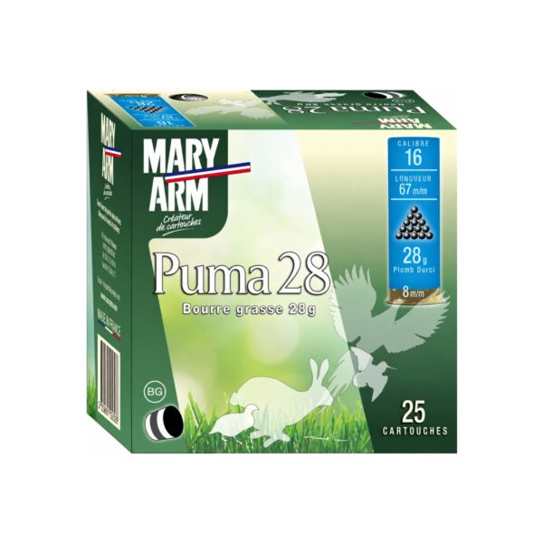 Cartouche Mary Arm PUMA 28 Cal. 16 - BG PB n°7 1/2 x25